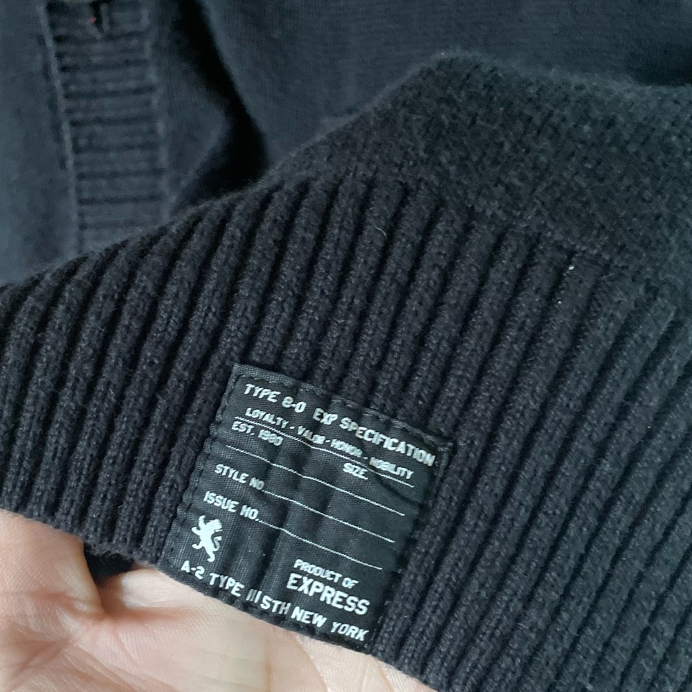 Express Solid Navy Blue Buttoned Down Cardigan Sw… - image 4